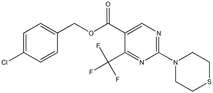 4-chlorobenzyl 2-(1,4-thiazinan-4-yl)-4-(trifluoromethyl)pyrimidine-5-carboxylate 结构式