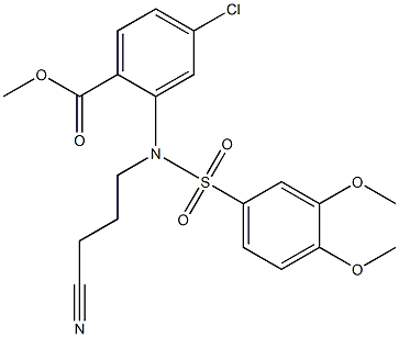 methyl 4-chloro-2-{(3-cyanopropyl)[(3,4-dimethoxyphenyl)sulfonyl]amino}benzoate 结构式