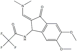 N-{2-[(Z)-(dimethylamino)methylidene]-5,6-dimethoxy-3-oxo-1,3-dihydro-2H-inden-1-yl}-2,2,2-trifluoroacetamide 结构式