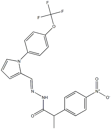 2-(4-nitrophenyl)-N'-((E)-{1-[4-(trifluoromethoxy)phenyl]-1H-pyrrol-2-yl}methylidene)propanohydrazide 结构式