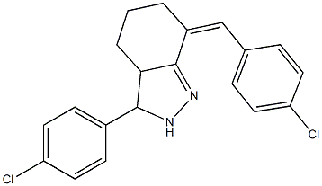 7-(4-chlorobenzylidene)-3-(4-chlorophenyl)-3,3a,4,5,6,7-hexahydro-2H-indazole 结构式