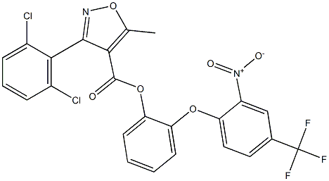 2-[2-nitro-4-(trifluoromethyl)phenoxy]phenyl 3-(2,6-dichlorophenyl)-5-methylisoxazole-4-carboxylate 结构式