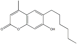 6-hexyl-7-hydroxy-4-methyl-2H-chromen-2-one 结构式