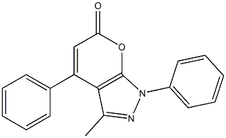 3-methyl-1,4-diphenyl-1,6-dihydropyrano[2,3-c]pyrazol-6-one 结构式