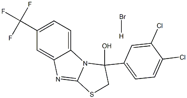 3-(3,4-dichlorophenyl)-7-(trifluoromethyl)-2,3-dihydrobenzo[4,5]imidazo[2,1-b][1,3]thiazol-3-ol hydrobromide 结构式