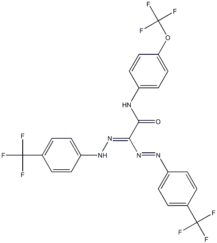 N-[4-(trifluoromethoxy)phenyl]-2-{2-[4-(trifluoromethyl)phenyl]diazenyl}-2-{2-[4-(trifluoromethyl)phenyl]hydrazono}acetamide 结构式