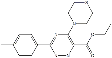 ethyl 3-(4-methylphenyl)-5-(1,4-thiazinan-4-yl)-1,2,4-triazine-6-carboxylate 结构式