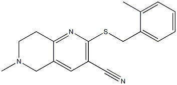 6-methyl-2-[(2-methylbenzyl)sulfanyl]-5,6,7,8-tetrahydro[1,6]naphthyridine-3-carbonitrile 结构式