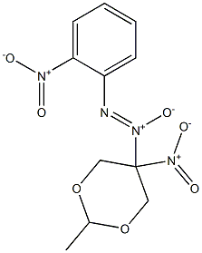 1-(2-methyl-5-nitro-1,3-dioxan-5-yl)-2-(2-nitrophenyl)-1-oxidodiazen-1-ium 结构式