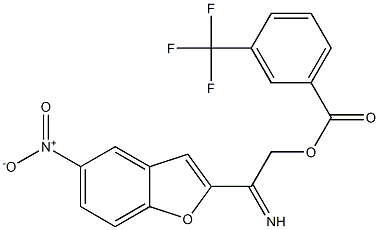 5-nitro-2-({[3-(trifluoromethyl)benzoyl]oxy}ethanimidoyl)-1-benzofuran 结构式