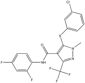 5-[(3-chlorophenyl)sulfanyl]-N-(2,4-difluorophenyl)-1-methyl-3-(trifluoromethyl)-1H-pyrazole-4-carboxamide 结构式
