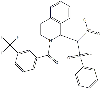 [1-[nitro(phenylsulfonyl)methyl]-3,4-dihydro-2(1H)-isoquinolinyl][3-(trifluoromethyl)phenyl]methanone 结构式