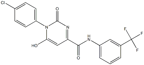 1-(4-chlorophenyl)-6-hydroxy-2-oxo-N-[3-(trifluoromethyl)phenyl]-1,2-dihydro-4-pyrimidinecarboxamide 结构式