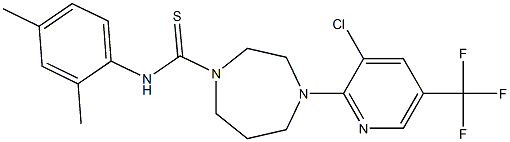 N1-(2,4-dimethylphenyl)-4-[3-chloro-5-(trifluoromethyl)-2-pyridyl]-1,4-diazepane-1-carbothioamide 结构式