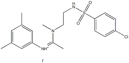 N-{(Z)-1-[(2-{[(4-chlorophenyl)sulfonyl]amino}ethyl)(methyl)amino]ethylidene}-3,5-dimethylbenzenaminium iodide 结构式