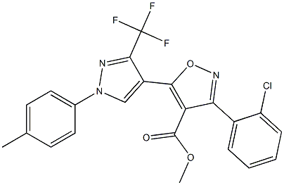 methyl 3-(2-chlorophenyl)-5-[1-(4-methylphenyl)-3-(trifluoromethyl)-1H-pyrazol-4-yl]-4-isoxazolecarboxylate 结构式