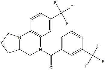 [7-(trifluoromethyl)-2,3,3a,4-tetrahydropyrrolo[1,2-a]quinoxalin-5(1H)-yl][3-(trifluoromethyl)phenyl]methanone 结构式