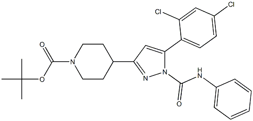 tert-butyl 4-[1-(anilinocarbonyl)-5-(2,4-dichlorophenyl)-1H-pyrazol-3-yl]tetrahydro-1(2H)-pyridinecarboxylate 结构式