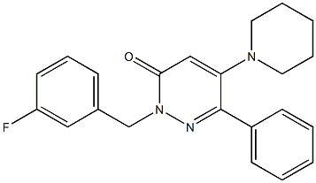 2-(3-fluorobenzyl)-6-phenyl-5-piperidino-3(2H)-pyridazinone 结构式