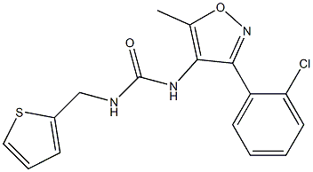 N-[3-(2-chlorophenyl)-5-methylisoxazol-4-yl]-N'-(2-thienylmethyl)urea 结构式