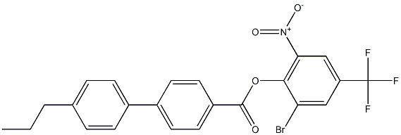 2-bromo-6-nitro-4-(trifluoromethyl)phenyl 4'-propyl[1,1'-biphenyl]-4-carboxylate 结构式