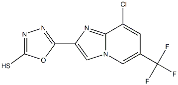 5-[8-chloro-6-(trifluoromethyl)imidazo[1,2-a]pyridin-2-yl]-1,3,4-oxadiazole-2-thiol 结构式