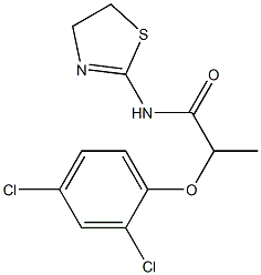 N1-(4,5-dihydro-1,3-thiazol-2-yl)-2-(2,4-dichlorophenoxy)propanamide 结构式