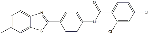 2,4-dichloro-N-[4-(6-methyl-1,3-benzothiazol-2-yl)phenyl]benzenecarboxamide 结构式