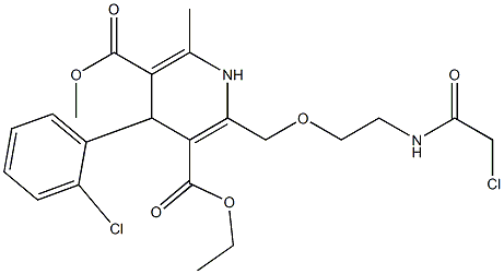 2-[2-(2-Chloro-acetylamino)-ethoxymethyl]-4-(2-chloro-phenyl)-6-methyl-1,4-dihydro-pyridine-3,5-dicarboxylic acid 3-ethyl ester 5-methyl ester 结构式