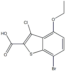 7-bromo-3-chloro-4-ethoxybenzo[b]thiophene-2-carboxylic acid 结构式