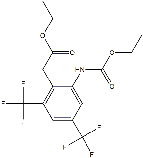 ethyl 2-(2-(ethoxycarbonylamino)-4,6-bis(trifluoromethyl)phenyl)acetate 结构式