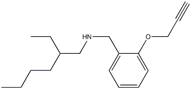 (2-ethylhexyl)({[2-(prop-2-yn-1-yloxy)phenyl]methyl})amine 结构式