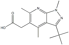 (3-tert-butyl-1,4,6-trimethyl-1H-pyrazolo[3,4-b]pyridin-5-yl)acetic acid 结构式
