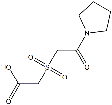 [(2-oxo-2-pyrrolidin-1-ylethyl)sulfonyl]acetic acid 结构式