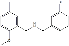[1-(3-chlorophenyl)ethyl][1-(2-methoxy-5-methylphenyl)ethyl]amine 结构式