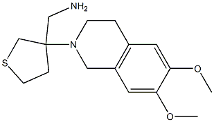 [3-(6,7-dimethoxy-1,2,3,4-tetrahydroisoquinolin-2-yl)thiolan-3-yl]methanamine 结构式