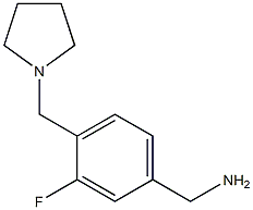 [3-fluoro-4-(pyrrolidin-1-ylmethyl)phenyl]methanamine 结构式