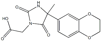 [4-(2,3-dihydro-1,4-benzodioxin-6-yl)-4-methyl-2,5-dioxoimidazolidin-1-yl]acetic acid 结构式