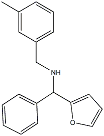 [furan-2-yl(phenyl)methyl][(3-methylphenyl)methyl]amine 结构式