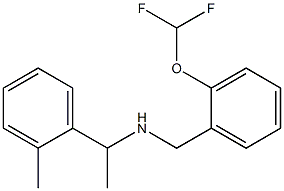 {[2-(difluoromethoxy)phenyl]methyl}[1-(2-methylphenyl)ethyl]amine 结构式