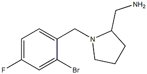 {1-[(2-bromo-4-fluorophenyl)methyl]pyrrolidin-2-yl}methanamine 结构式