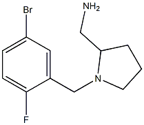 {1-[(5-bromo-2-fluorophenyl)methyl]pyrrolidin-2-yl}methanamine 结构式