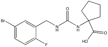 1-({[(5-bromo-2-fluorophenyl)methyl]carbamoyl}amino)cyclopentane-1-carboxylic acid 结构式