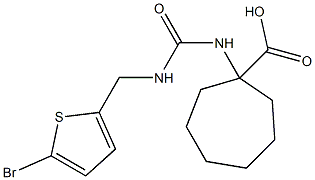 1-({[(5-bromothiophen-2-yl)methyl]carbamoyl}amino)cycloheptane-1-carboxylic acid 结构式