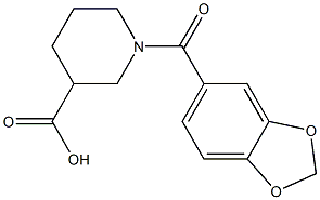 1-(1,3-benzodioxol-5-ylcarbonyl)piperidine-3-carboxylic acid 结构式