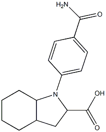 1-(4-carbamoylphenyl)-octahydro-1H-indole-2-carboxylic acid 结构式