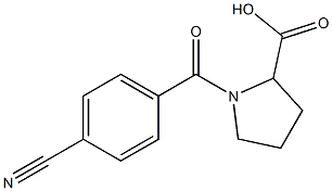 1-(4-cyanobenzoyl)pyrrolidine-2-carboxylic acid 结构式