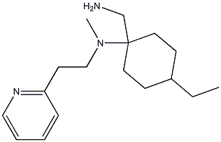 1-(aminomethyl)-4-ethyl-N-methyl-N-[2-(pyridin-2-yl)ethyl]cyclohexan-1-amine 结构式