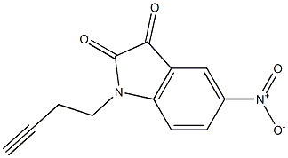 1-(but-3-yn-1-yl)-5-nitro-2,3-dihydro-1H-indole-2,3-dione 结构式