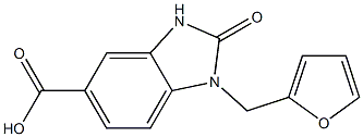 1-(furan-2-ylmethyl)-2-oxo-2,3-dihydro-1H-1,3-benzodiazole-5-carboxylic acid 结构式
